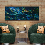 Emerald Clouds | 64 x 155 cm | Framed in black oak floater image 3