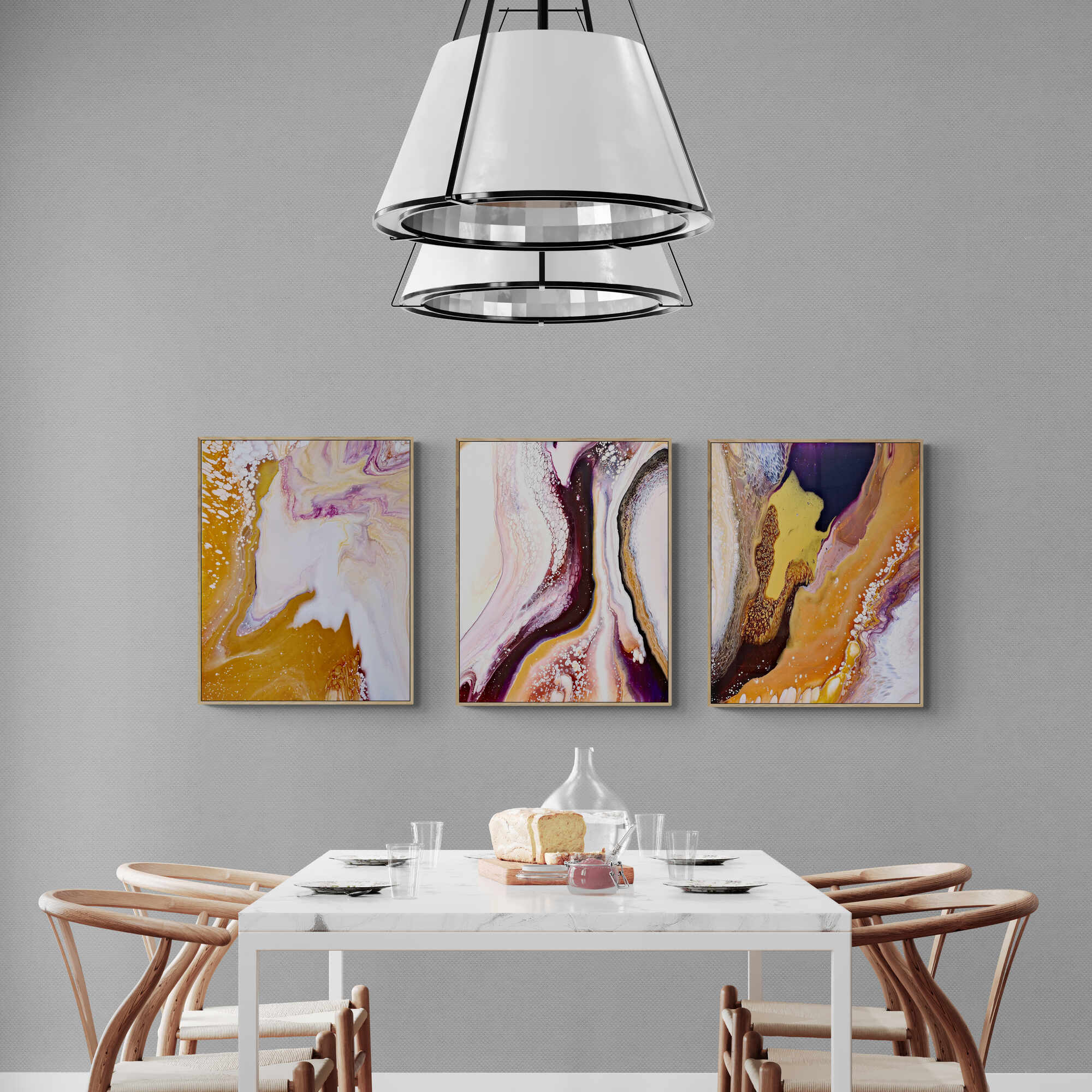 Tale of Golden Land Triptych|3 painting set | 76 x 185 cm image 2