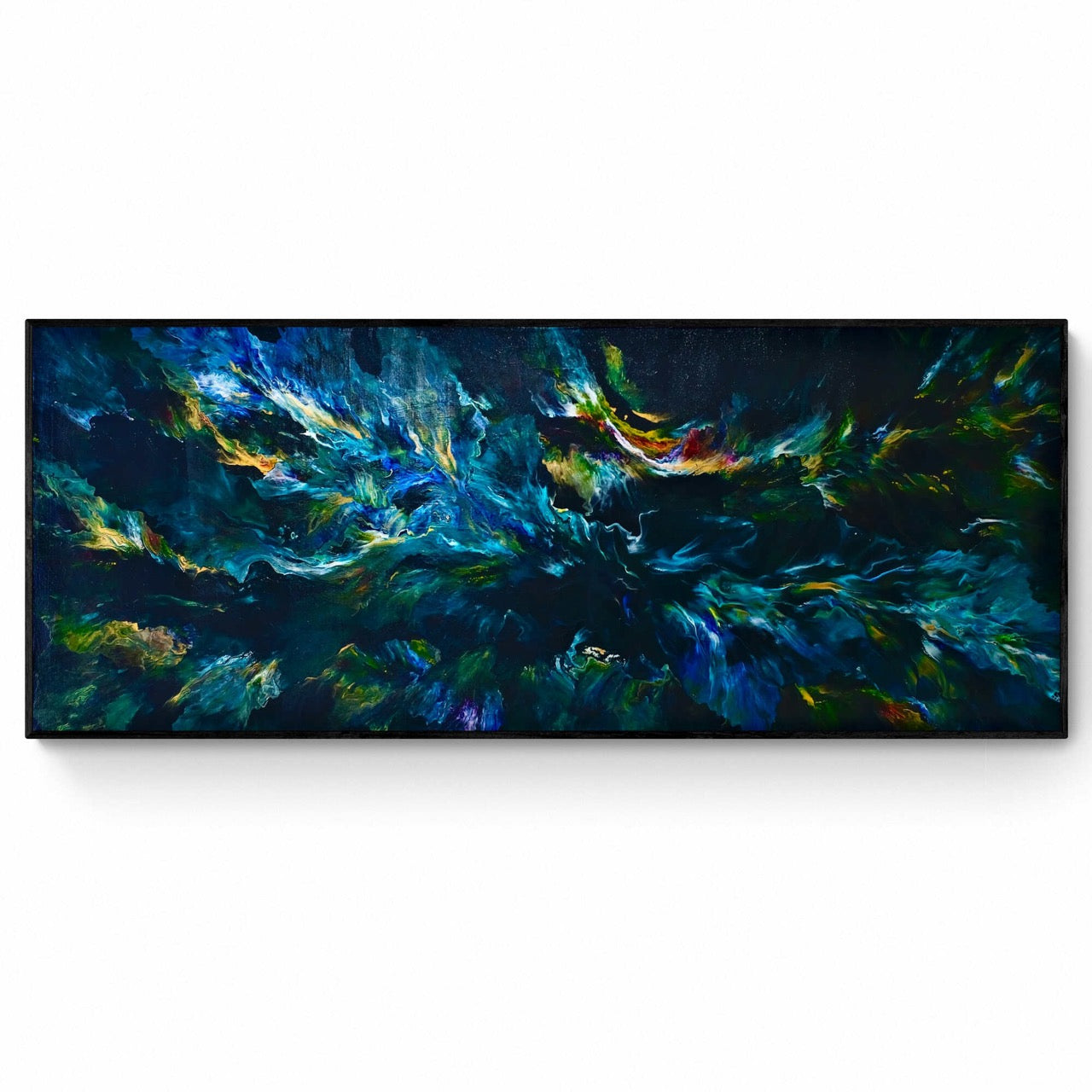 Emerald Clouds | 64 x 155 cm | Framed in black oak floater image 0