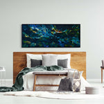 Emerald Clouds | 64 x 155 cm | Framed in black oak floater image 5