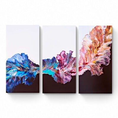 Cold Flames Triptych (3 painting set, 60 x 90 cm)