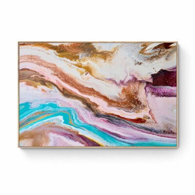 Desert Stream (90 x 182 cm - Framed in Tassie Oak)