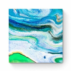A Cloudy Bay (76 x 76 cm) abstract painting on a white background. Abstract Art by Thanh Lyons