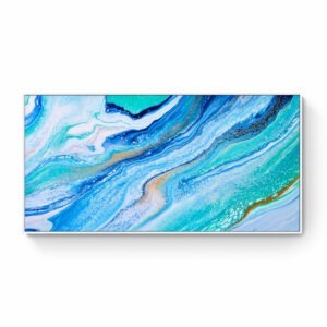A Ocean Voyage abstract painting on a white wall. Abstract Art by Thanh Lyons