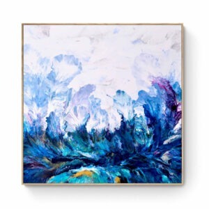A Symphony of the Sea abstract painting on a wooden frame. Abstract Art by Thanh Lyons