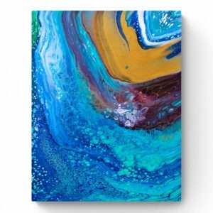 A Ocean Odyssey 2 (40 x 50 cm) abstract painting on a white background. Abstract Art by Thanh Lyons
