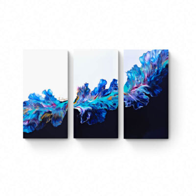 Blue Trio Triptych |3 painting set | 60 x 90 cm